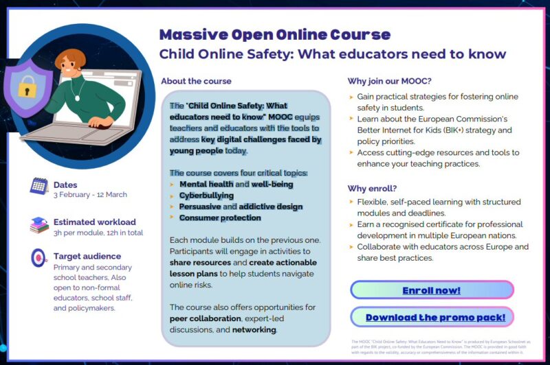 EU Schoolnet Online Safety Course: MOOC ‘Child Online Safety: What educators need to know’